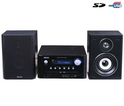 AKAI Mikroveža DVD/MPEG4 USB/SD QX-5500DV + Káble RCA samce 2m (x2) BAL4202