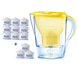 BRITA Sada 9 filtračných patrón Maxtra + 3 filtračné patróny Maxtra zdarma + 1 filtračná kanvica Marella žltá zdarma - 1006123