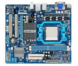 GIGABYTE GA-MA74GM-S2 (V4.0) - Socket AM2 - Chipset 740G - Micro ATX + Kábel SATA II UV modrý - 60 cm (SATA2-60-BLUVV2)