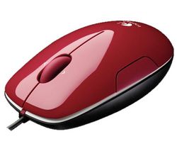 LOGITECH Myš LS1 Laser Mouse - škoricová  + Hub USB 4 porty UH-10 + Podložka pod myš Jersey Cloth - strieborná