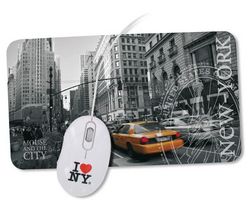 MOBILITY LAB Súprava New-York, Mouse & the City: optická myš USB 2.0 + podložka