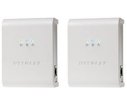 NETGEAR Sada 2 adptérov CPL Ethernet PowerLine 85 Mbit/s XETB1001-ISS + Sada 2 adaptérov PLC 200 Mbps XAVB2501-100PES