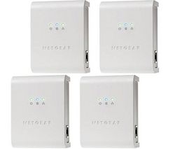 NETGEAR Sada 4 adaptérov CPL Ethernet PowerLine 85 Mbit/s XETB1001 + Zásobník 100 navlhčených utierok