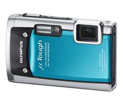 OLYMPUS ľ[mju:]  Tough-6020 - blue + Ultra-compact Camera Case - 9.5x2.7x6.5 cm + 8 GB SDHC Memory Card + LI-50B Battery