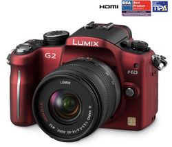 PANASONIC Lumix DMC-G2K červený + objektív 14-42 mm