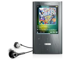 PHILIPS MP3 prehrávač GoGear Ariaz 4 GB - strieborný  + Slúchadlá STEALTH - čierne