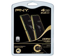 PNY PC pamäť XLR8 OC 2 x 2 GB DDR2-1066 PC2-8500 CL5 + Zásobník 100 navlhčených utierok + Čistiaci stlačený plyn viacpozičný 252 ml + Čistiaca pena pre obrazovky a klávesnice 150 ml